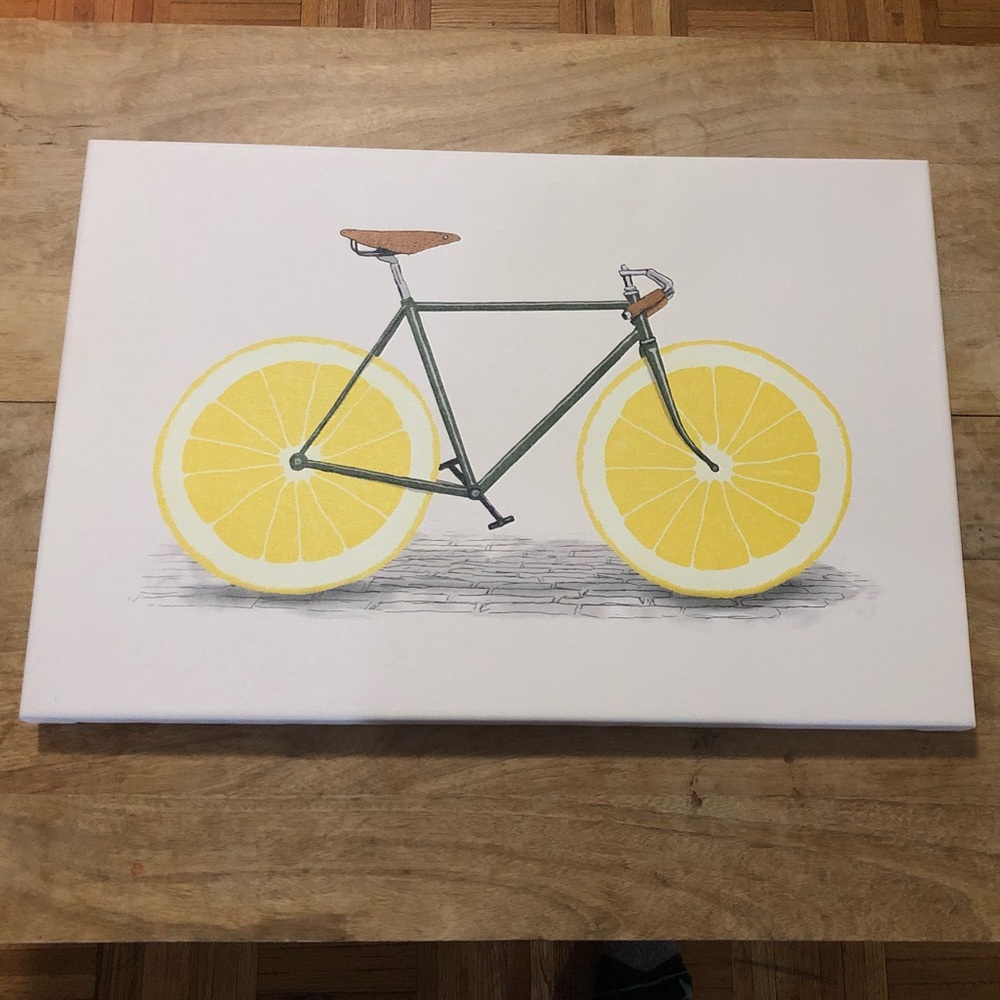 SOCIETY 6: Lemon/Zest Bike Canvas Art